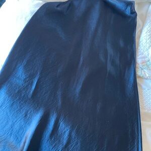 VINCE - silky navy midi skirt